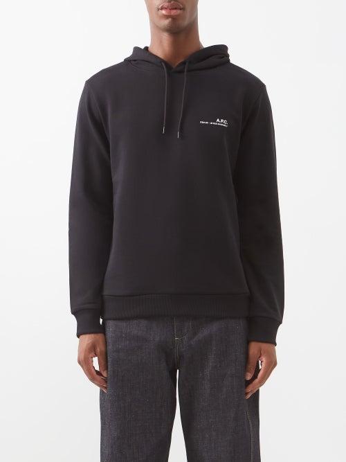 A.p.c. - Item Cotton-jersey Hooded Sweatshirt - Mens - Black
