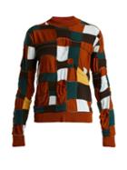 Matchesfashion.com Marni - Patchwork Cotton Blend Sweater - Womens - Brown Multi