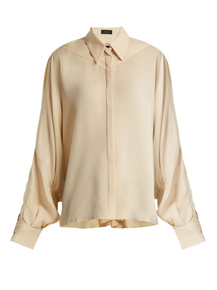 Joseph Gathered-sleeve Silk Blouse