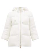 Matchesfashion.com Herno - Brushed Knit Down Filled Hooded Coat - Womens - Ivory