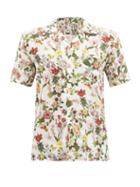 120 Lino 120% Lino - Floral-print Linen Bowling Shirt - Mens - Multi