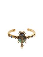 Matchesfashion.com Alexander Mcqueen - Embellished Beetle Open Bangle - Womens - Gold