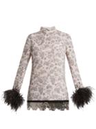 Prada Sable Rabbit-print Stretch-crepe Top