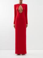 Monot - Cutout Crepe Gown - Womens - Red