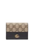 Gucci - Gg Marmont Leather Bi-fold Wallet - Womens - Black Beige