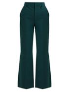 Matchesfashion.com Alexachung - Flared Cotton Twill Trousers - Womens - Green