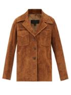 Nili Lotan - Dominic Patch-pocket Suede Jacket - Womens - Brown