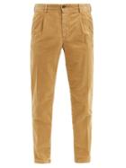 Matchesfashion.com Incotex - Pleated Cotton-blend Corduroy Tapered Trousers - Mens - Light Brown