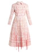 Huishan Zhang Fauna Floral-embroidered Checked Midi Dress