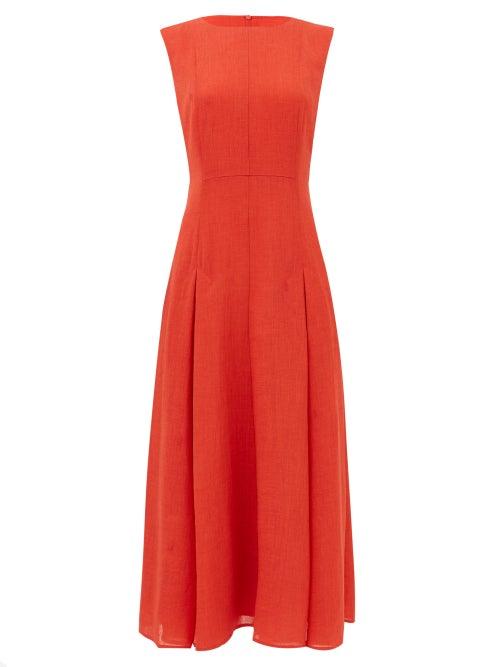 Matchesfashion.com Cefinn - Melina Voile Midi Dress - Womens - Red