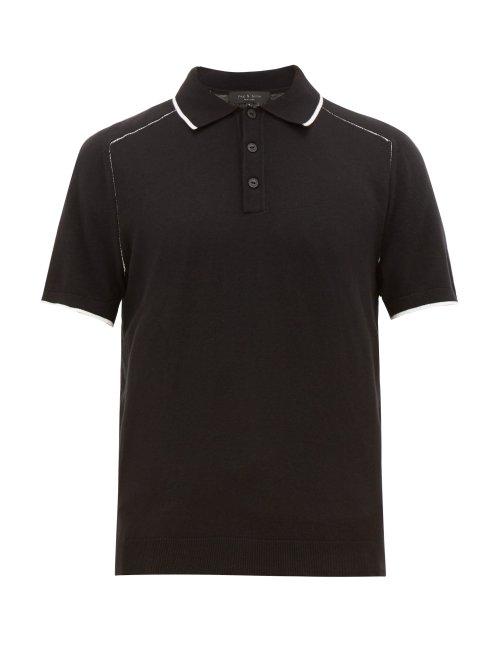 Matchesfashion.com Rag & Bone - Evens Knit Cotton Blend Polo Shirt - Mens - Black
