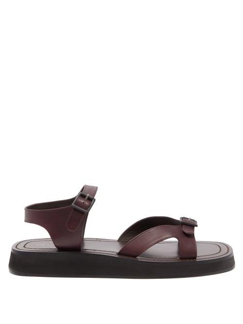 The Row - Geri Buckled-strap Leather Sandals - Womens - Brown
