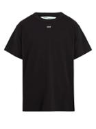 Off-white Logo-embroidered Crew-neck Cotton T-shirt