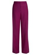 Matchesfashion.com Osman - Polly High Rise Wool Trousers - Womens - Dark Pink