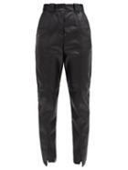 Matchesfashion.com Aje - Rebellion High-rise Faux-leather Trousers - Womens - Black