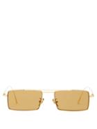 Matchesfashion.com Cutler And Gross - Gold Plated Square Frame Sunglasses - Mens - Yellow