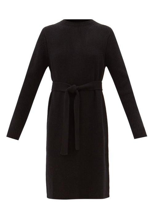 Raey - Recycled Cashmere-blend Ribbed Knee-length Dress - Womens - Black