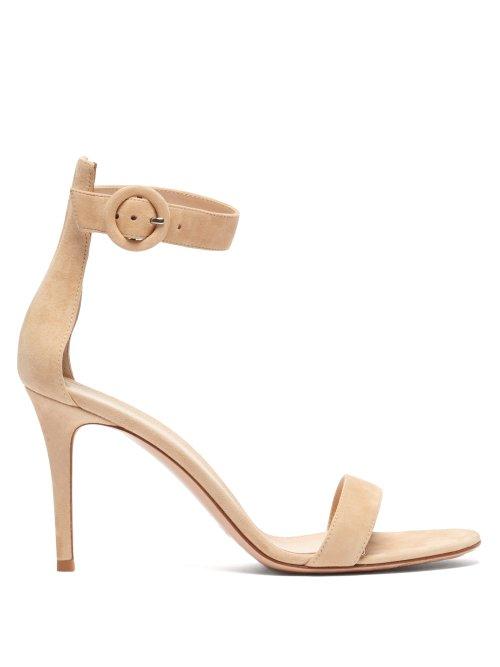 Matchesfashion.com Gianvito Rossi - Portofino 85 Suede Sandals - Womens - Nude