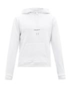 Matchesfashion.com Saint Laurent - Logo-print Cotton-loopback Hooded Sweatshirt - Mens - White