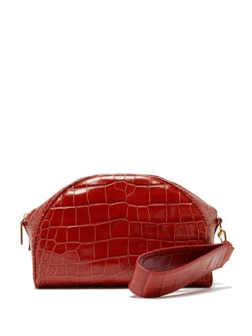 Matchesfashion.com Hillier Bartley - Crocodile Effect Leather Clutch - Womens - Orange