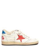 Matchesfashion.com Golden Goose - Ball Star Star Appliqud Leather Trainers - Womens - Red White