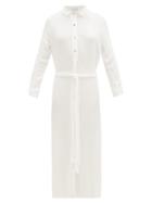 Matchesfashion.com Melissa Odabash - Alesha Belted Voile Shirt Dress - Womens - White