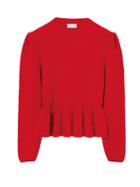 Lemaire - Peplum Ribbed-knit Sweater - Womens - Red