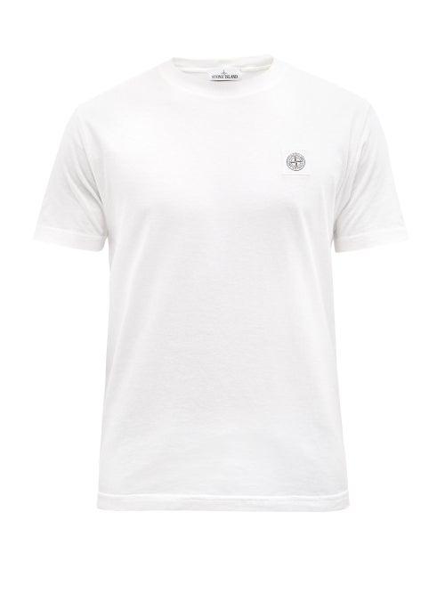Stone Island - Logo-patch Cotton-jersey T-shirt - Mens - White