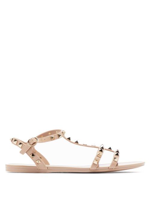 Matchesfashion.com Valentino - Rockstud Caged Pvc Sandals - Womens - Nude