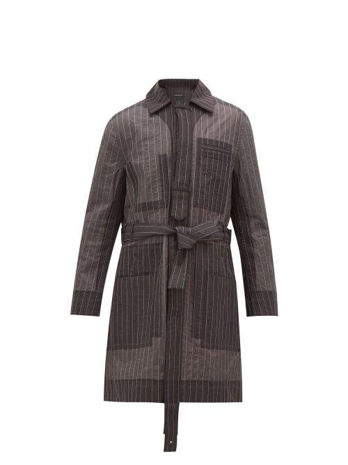 Matchesfashion.com Craig Green - Pinstripe-stitch Technical-organza Coat - Mens - Grey