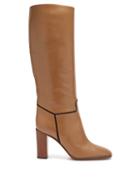 Matchesfashion.com Victoria Beckham - Piped Knee-high Leather Boots - Womens - Brown