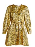Diane Von Furstenberg Heyford Leopard-jacquard Silk-blend Mini Dress