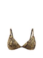 Matchesfashion.com Solid & Striped - The Lulu Snake-jacquard Bikini Top - Womens - Black Print