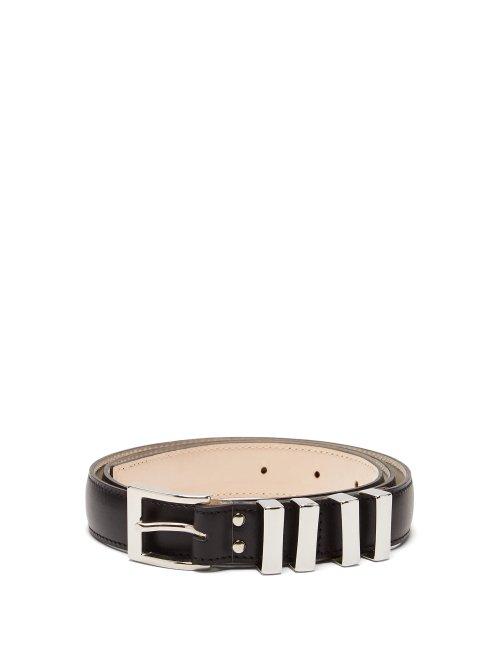 Matchesfashion.com Balmain - Multi Loop Leather Belt - Mens - Black
