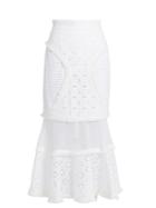 Andrew Gn Broderie-anglaise Panelled Cotton Skirt