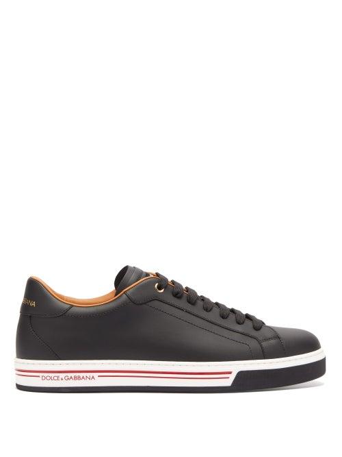 Matchesfashion.com Dolce & Gabbana - Portofino Low Top Leather Trainers - Mens - Black Multi