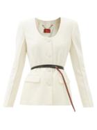 Matchesfashion.com Altuzarra - Tamaar Scoop-neck Wool-crepe Jacket - Womens - Ivory