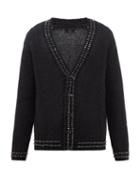 Amiri - Crystal-embellished Mohair-blend Cardigan - Mens - Black