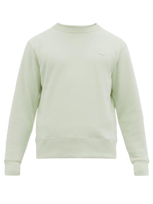 Matchesfashion.com Acne Studios - Logo Appliqu Cotton Jersey Sweatshirt - Mens - Light Green