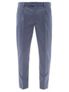 Mens Rtw Barena Venezia - Titanane Wool-blend Sharkskin Suit Trousers - Mens - Light Blue