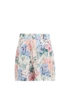 Matchesfashion.com Ephemera - Bloom Floral Print Linen Shorts - Womens - Blue Print