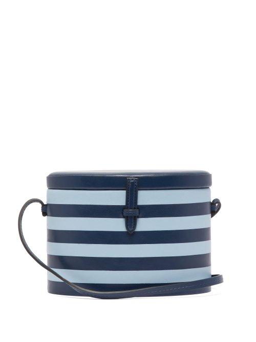 Matchesfashion.com Hunting Season - Trunk Striped Leather Shoulder Bag - Womens - Blue Multi