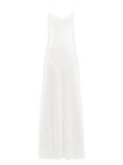 Matchesfashion.com Galvan - Malibu Godet Insert Charmeuse Slip Dress - Womens - White