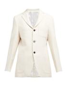 Matchesfashion.com Holiday Boileau - Cavallerie Single Breasted Cotton Tweed Blazer - Womens - Cream