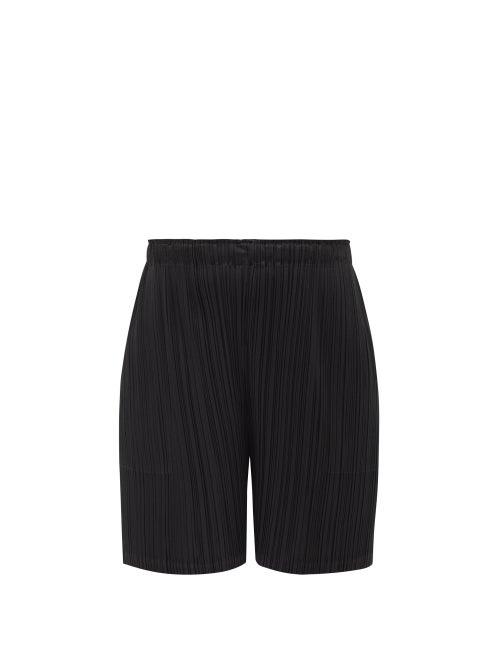 Pleats Please Issey Miyake - Technical-pleated Shorts - Womens - Black