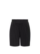Pleats Please Issey Miyake - Technical-pleated Shorts - Womens - Black