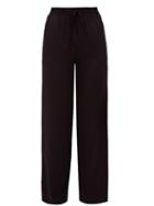 Matchesfashion.com Matteau - Drawstring Waist Silk Crepe Trousers - Womens - Black
