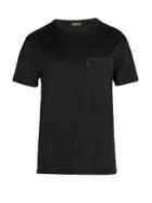Berluti Leather Trim-pocket Crew-neck T-shirt