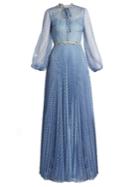 Luisa Beccaria Long-sleeved Point D'esprit Tulle Gown