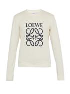 Matchesfashion.com Loewe - Anagram Embroidered Cotton Jersey Sweatshirt - Mens - White